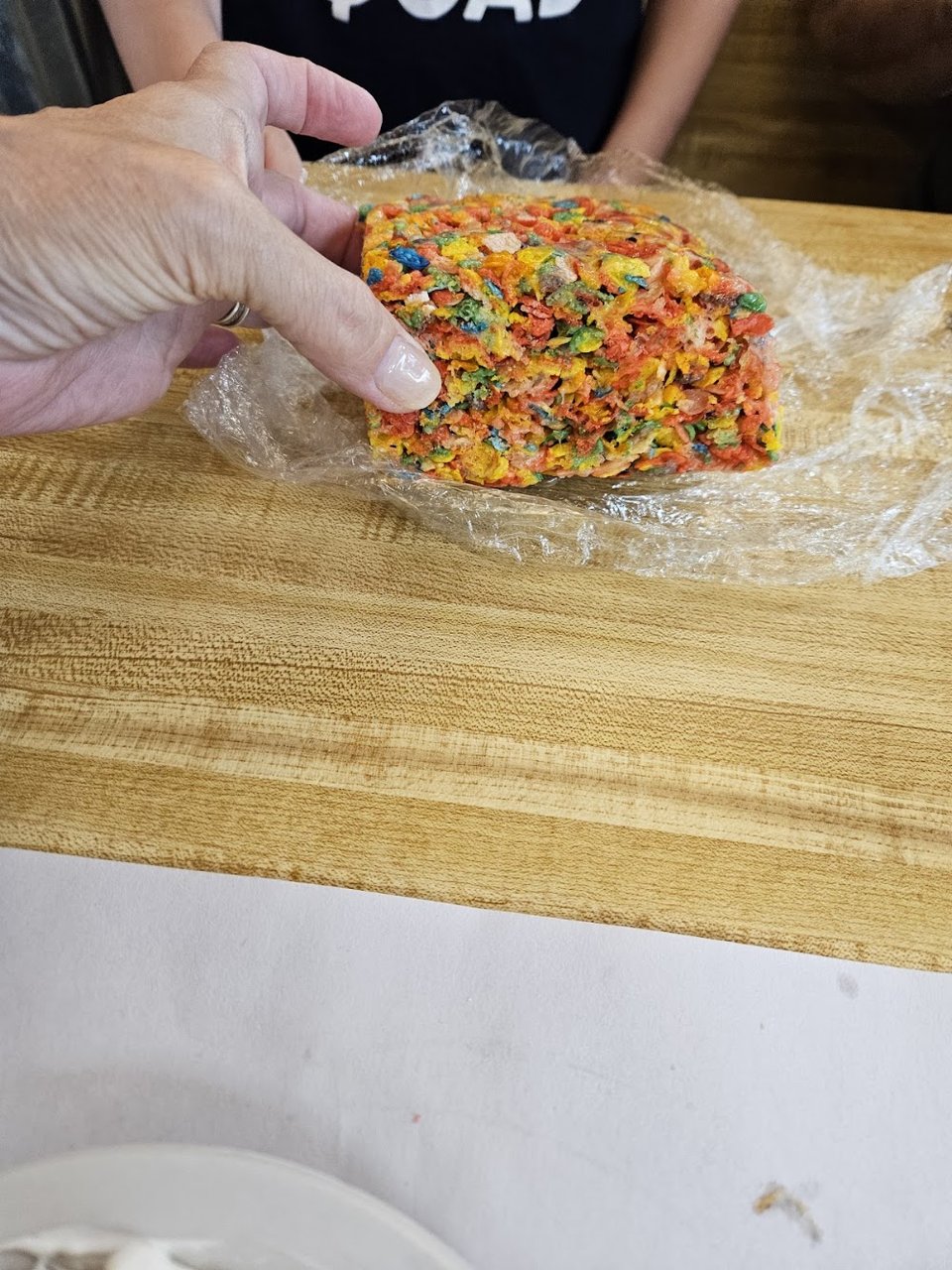 Rice Crispy Treat Made with Fruiti Pebbles